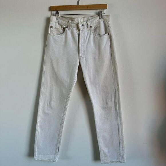 Vintage LEVI'S 501 Cream Jeans - Picture 1 of 13